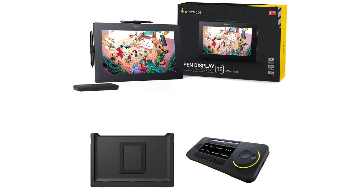 Xencelabs Pen Display 16 Essentials Kit with Desktop Easel and Quick Keys Remote