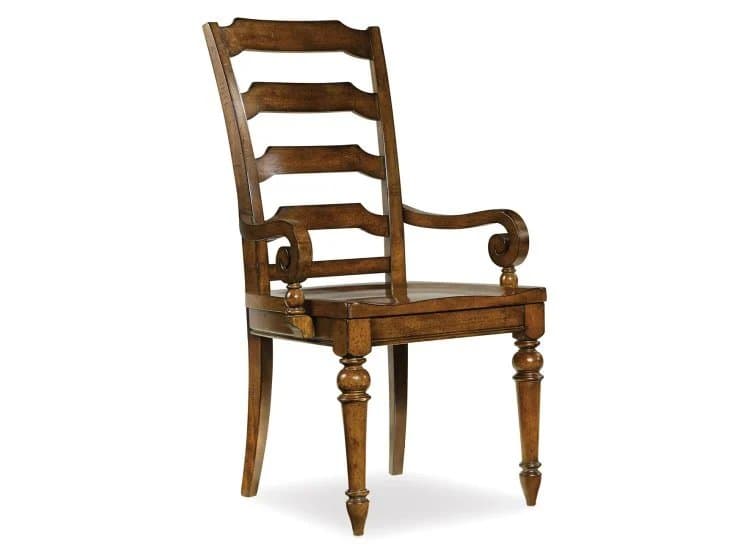 Hooker Furniture Casual Dining Tynecastle Ladderback Arm Chair, Chestnut