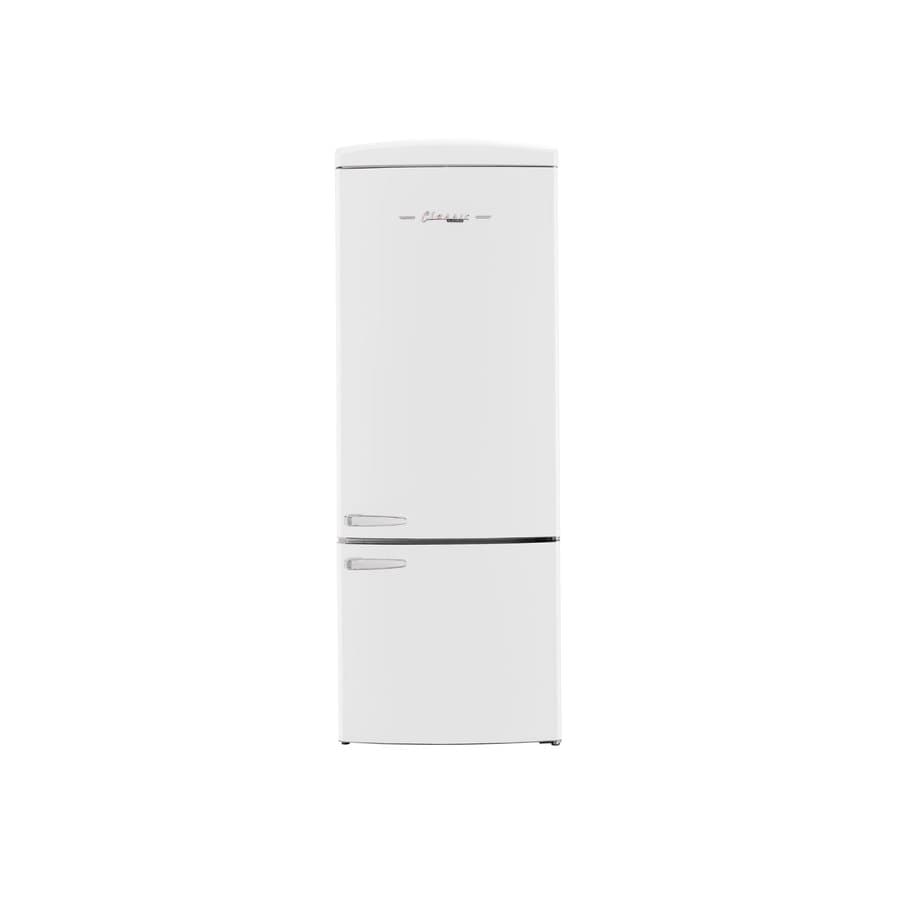 UNIQUE Classic Retro 16.7-cu ft Counter-Depth 27.95-in Wide Bottom-Freezer Refrigerator Marshmallow White ) Garage Ready ENERGY STAR Certified