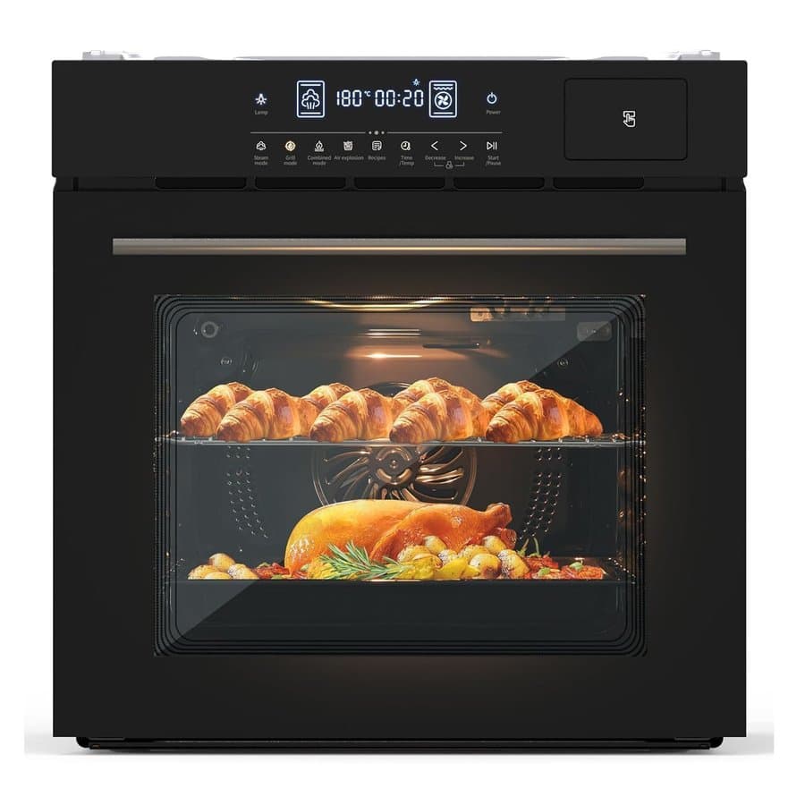 24" Electric Single Wall Oven,With 8 Baking Modes, 108 Automatic Recipes, 2.5 Cu.Ft Convection Single Wall Oven,3000W, 3D Surround Heating With Double-Layered Glass Door, Touch ZZPHO_11BN0DBM