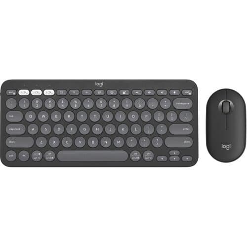 Logitech Pebble 2 Bluetooth Wireless Keyboard and Mouse Combo, Tonal Graphite