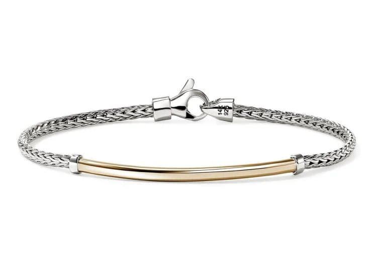 John Hardy JH Essential Bracelet, 2.5mm-Size Medium-in Sterling Silver and 14K Yellow Gold