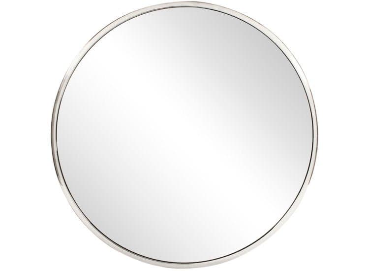 Howard Elliott Simone Round Mirror, Stainless Steel Finish