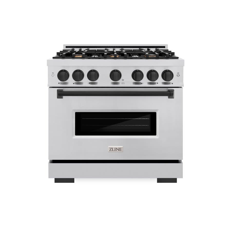 ZLINE KITCHEN & BATH Classic 36-in 6 burners 5.2-cu ft Convection Oven Freestanding Liquid Propane Gas Range ( Stainless Steel, Matte Black Accents )