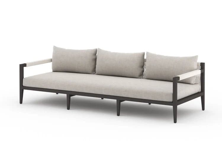 Four Hands Solano Collection 93" Sherwood Stone Grey Outdoor Sofa