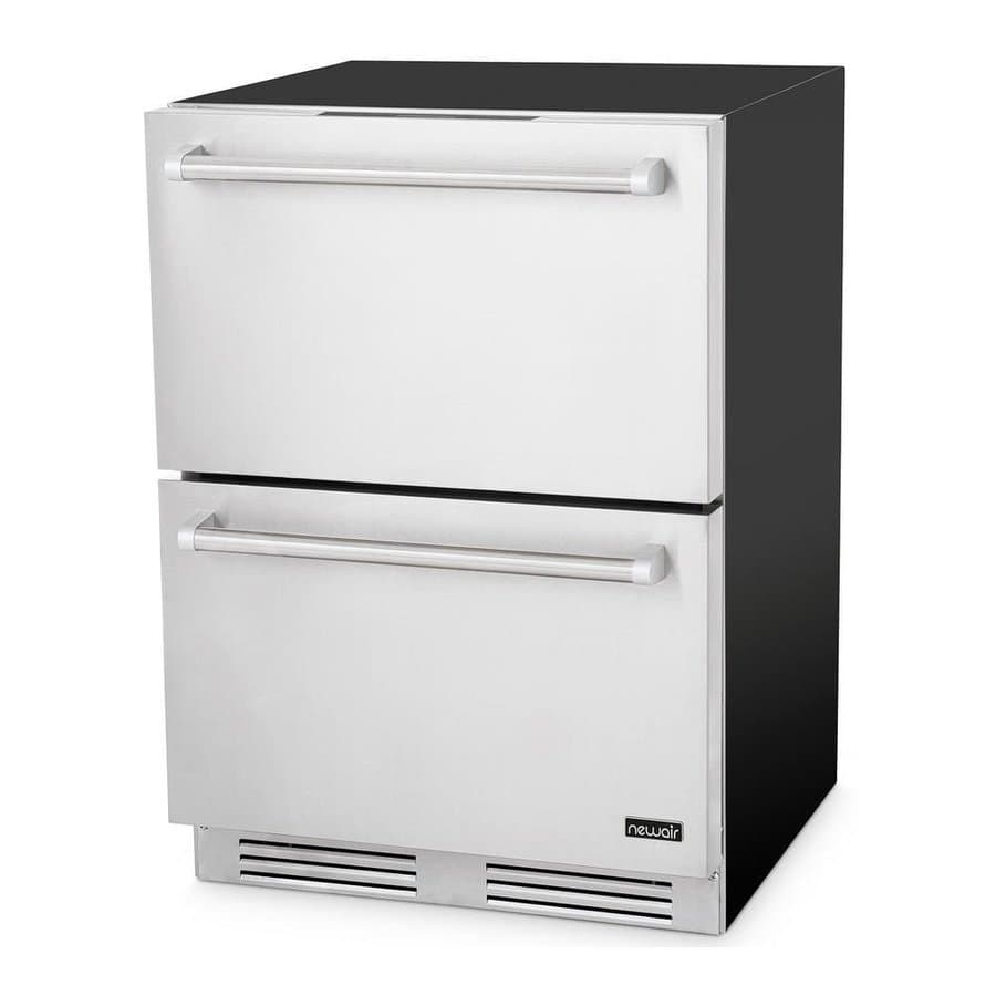 NewAir 24 in. 1.8 cu. ft. Undercounter Dual Zone Built-In and Standard Refrigerator and Outdoor Freezer in Stainless Steel