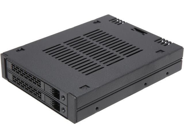 ICY DOCK ExpressCage MB742SP-B 2 x 2.5" SAS/SATA HDD/SSD Mobile Rack for External 3.5" Bay-Comparable to Tray-less Design