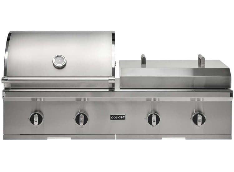 Coyote Built-In Natural Gas Combo Grill 50-Inch, Stainless Steel