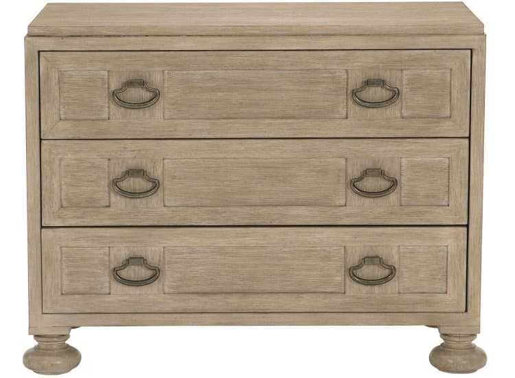 Bernhardt Santa Barbara Nightstand in Sandstone | Vintage Nickel