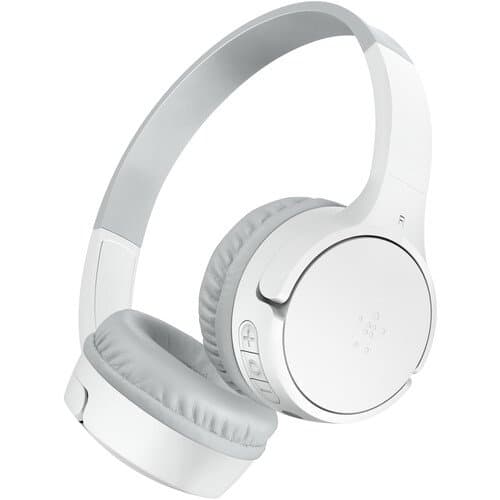 Belkin SoundForm Mini Wireless On-Ear Headphones for Kids (White, USB-C)