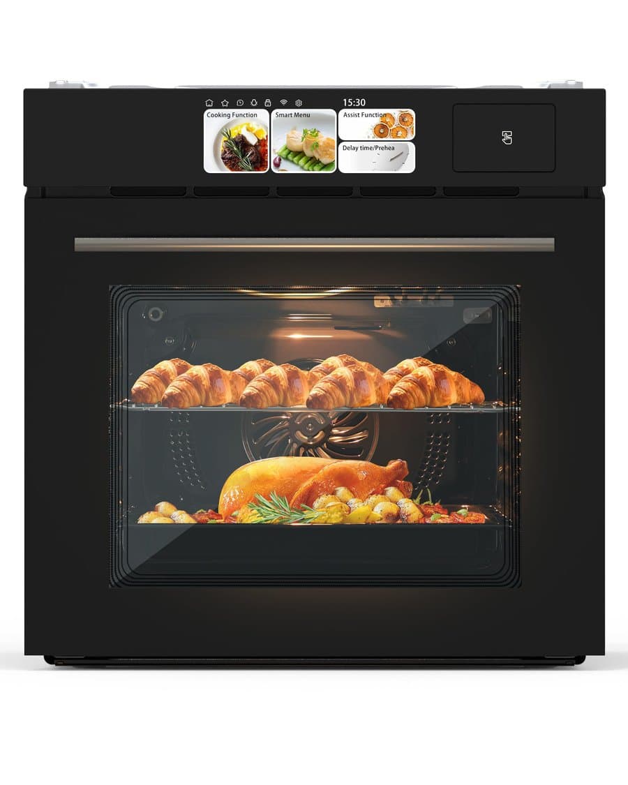 24 Inch Wall Oven,TFT Screen,with Multifunctional Timer and 8 Cooking Functions & 108 Automatic Recipes,2.5 Cu.f Large Space,Triple Insulated Glass Door,Stainless Steel PHO_11EBM64X_36763_HML_a2Ko