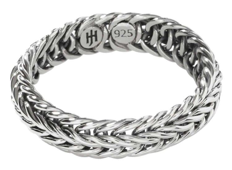 John Hardy Kami Chain Band Ring, Slim Size 10 in Sterling Silver