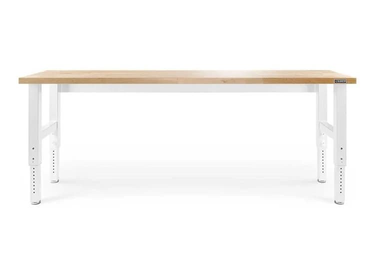 Gladiator Garageworks 8 Ft. Hammered White Adjustable Height Hardwood Workbench