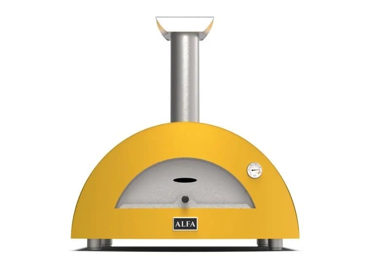 Alfa Moderno 2 Pizze Outdoor Pizza Oven Wood-Fired, Fire Yellow