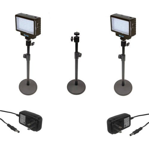 Bescor LED70 2-Light Kit with Tabletop Stands and AC Adapters