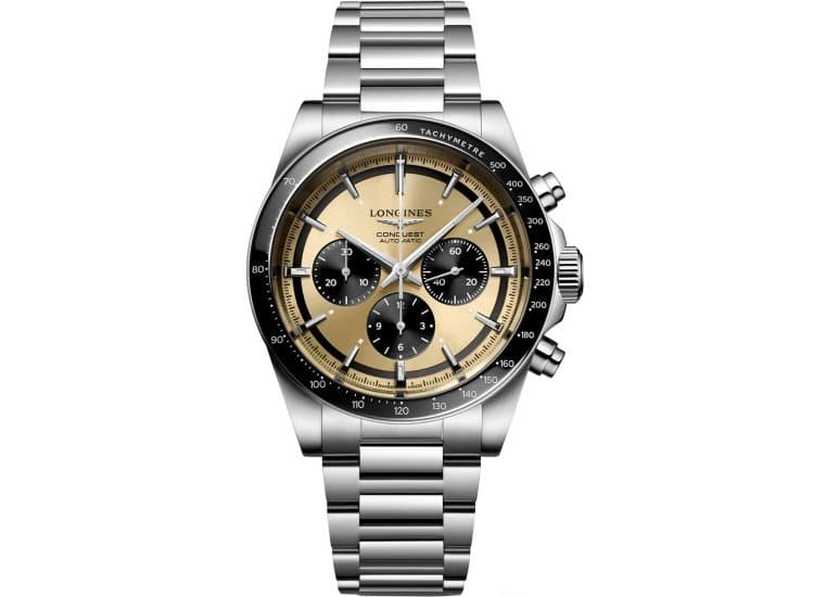 Longines Conquest 42mm Watch with Sunray Brown Dial and Stainless Steel Bracelet