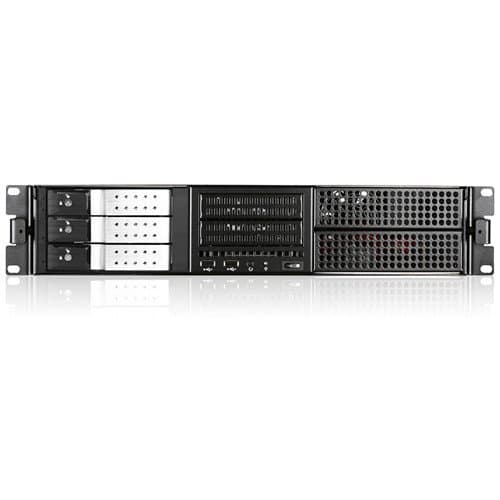 iStarUSA E-204L 2 RU E-ATX 4x 5.25" Bays Rackmount Chassis with BPN-DE230SS SAS/SATA Trayless Hot-Swap Cage (Silver Bezel)