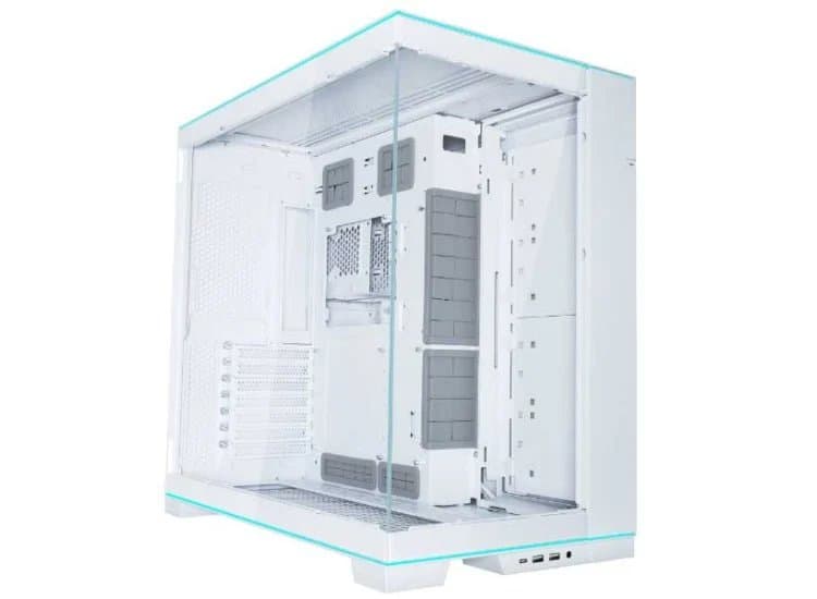 Lian Li O11D EVO RGB Computer Case Tower Chassis Medium, White Brushed Aluminum