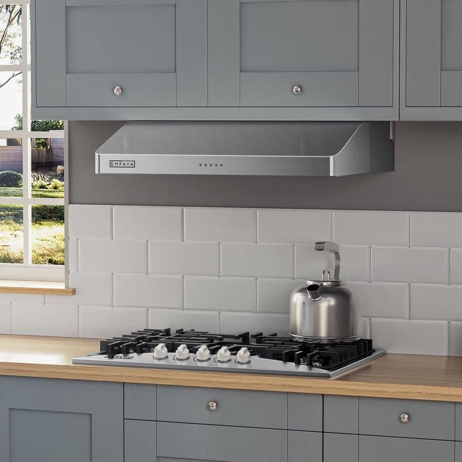 30 in. 500 CFM Ducted Under the Cabinet Range Hood with LED Lights in Stainless Steel with Exhaust Kitchen Vent Duct