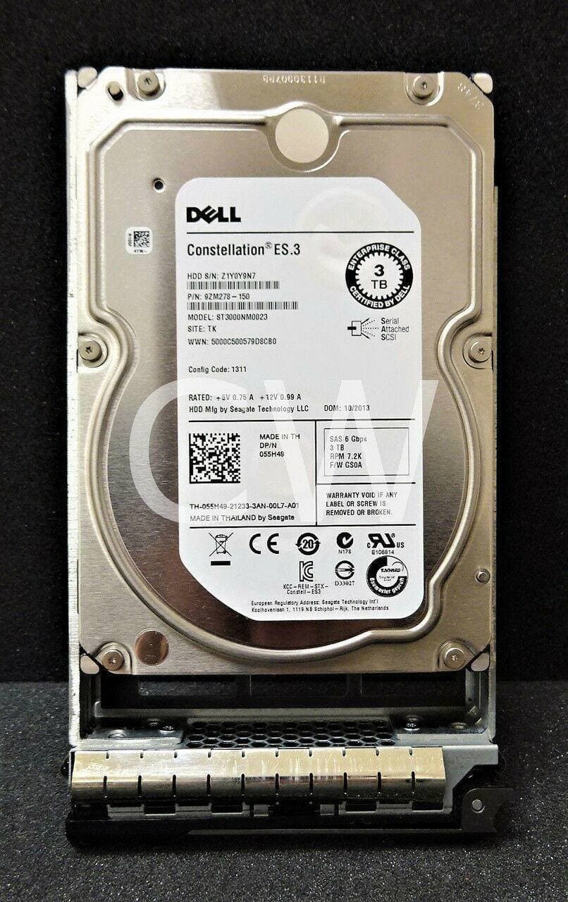 55H49 ST3000NM0023 Constellation 3TB 7200RPM 6Gb 3.5" SAS R310 R320 T420 (NOT FOR HOME PC!)