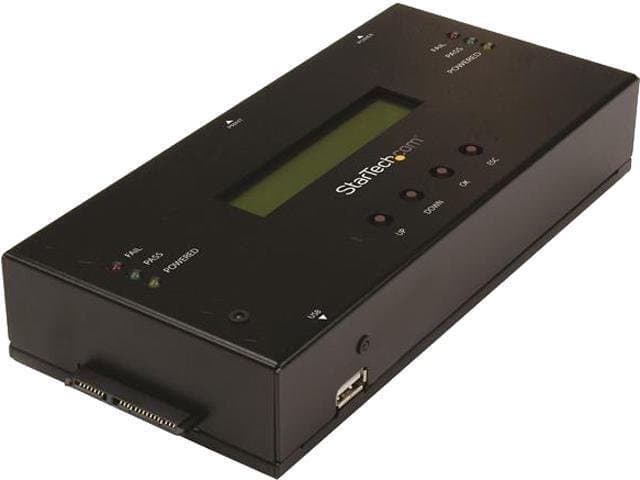StarTech.com SATSASDUPE11 Black 1:1 Standalone Hard Drive Duplicator and Eraser for 2.5" / 3.5" SATA and SAS Drives