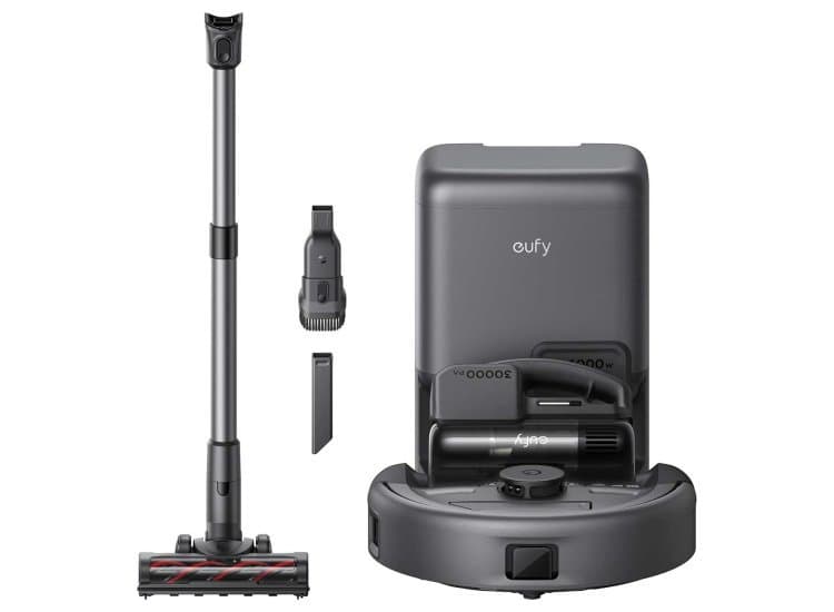 Eufy E20 3-in-1 Robotic/Stick Vacuum Set, Black