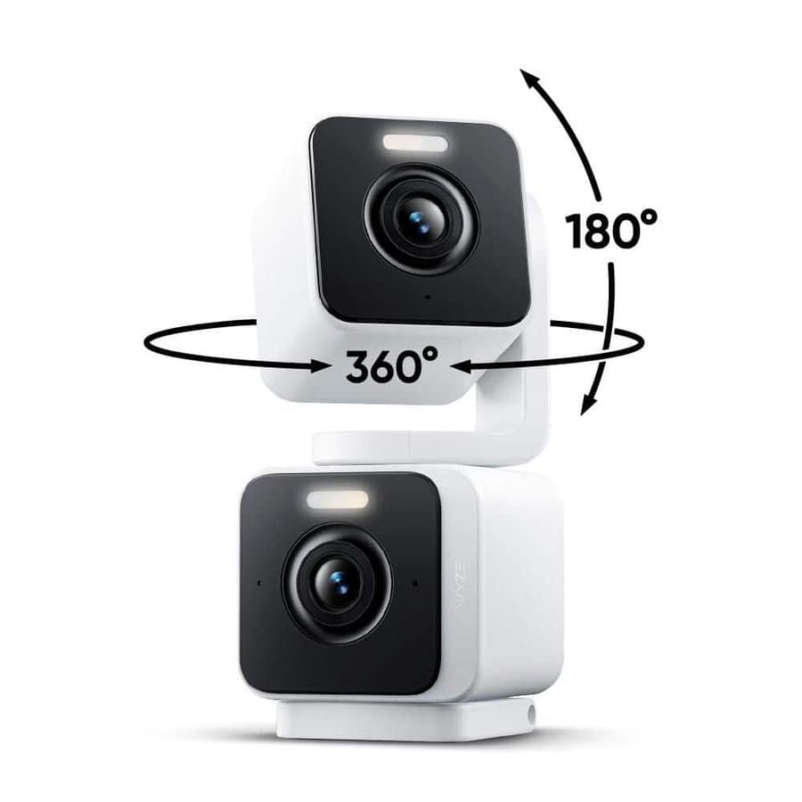 Pan Cam Duo, Dual Cam Indoor/Outdoor, Plug-in 2K Security Camera with Pan/Tilt/Zoom, Color Night Vision, and Spotlight