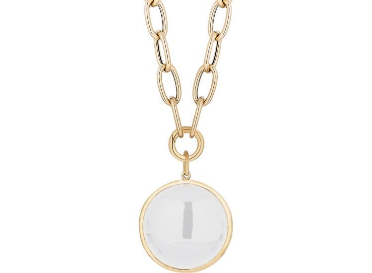 Goshwara Mischief Cabochon Necklace with Moon Quartz in 18K Yellow Gold