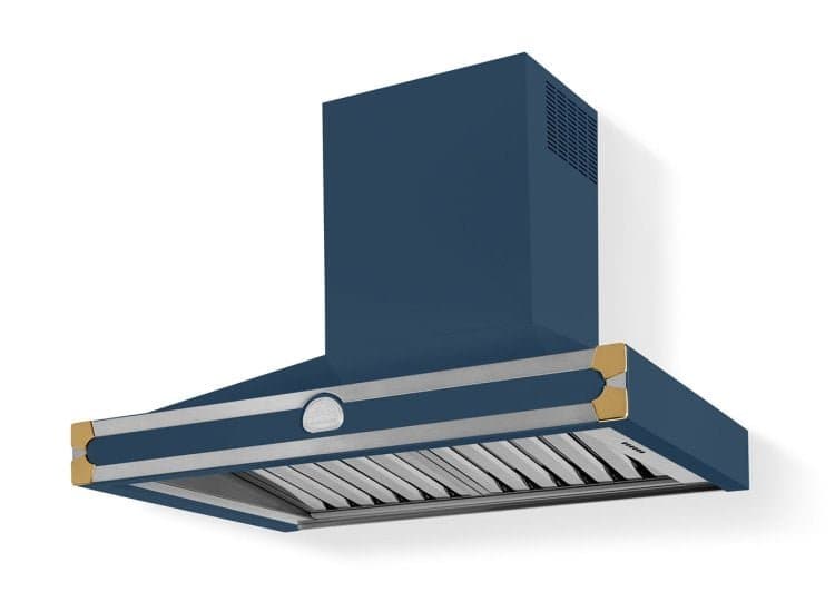 La Cornue CornuFe 90 Albertine 36" Wintersky With Polished Brass Accents Wall Hood - H9HF