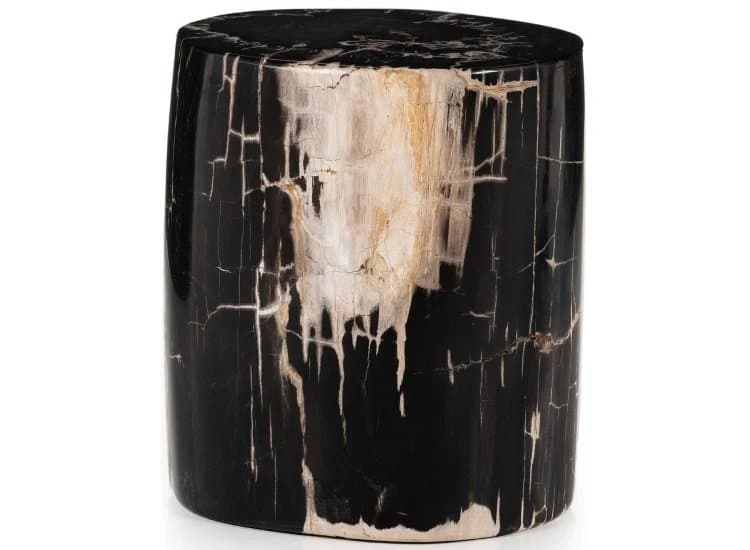 Four Hands Kos End Table, Dark Petrified Wood