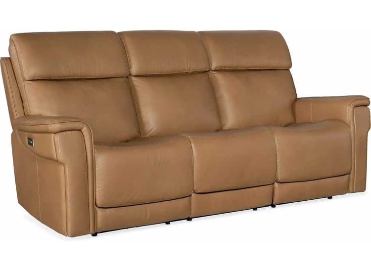 Hooker Furniture Living Room Lyra Zero Gravity Power Sofa w/ Power Headrest, Sahara Sandalwood Finish