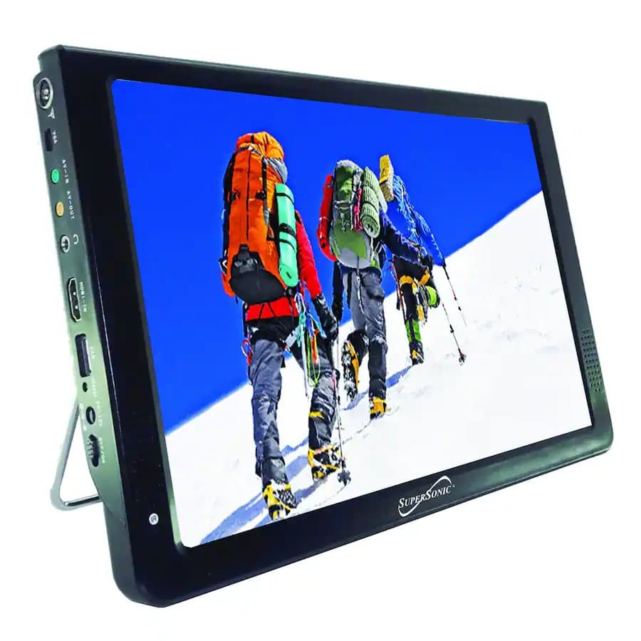 12" Portable Digital LED TV with USB & SD Inputs, 12 Volt ACDC Compatible for RVs