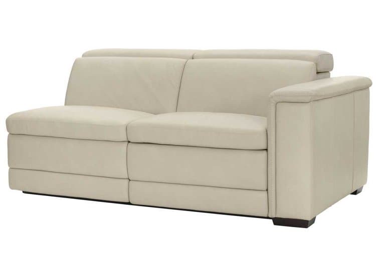 Bernhardt Right Arm Power Motion Loveseat Lioni, Cream Leather Finish