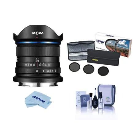 Venus Laowa 9mm f/2.8 Zero-D Prime Lens for Sony E, Bundle with Tiffen 49mm Digital ND Filter Kit and Cleaning Kit
