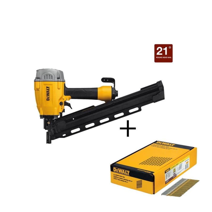 21° Pneumatic Collated Framing Nailer with Bonus 3-1/4 in. Framing Nails