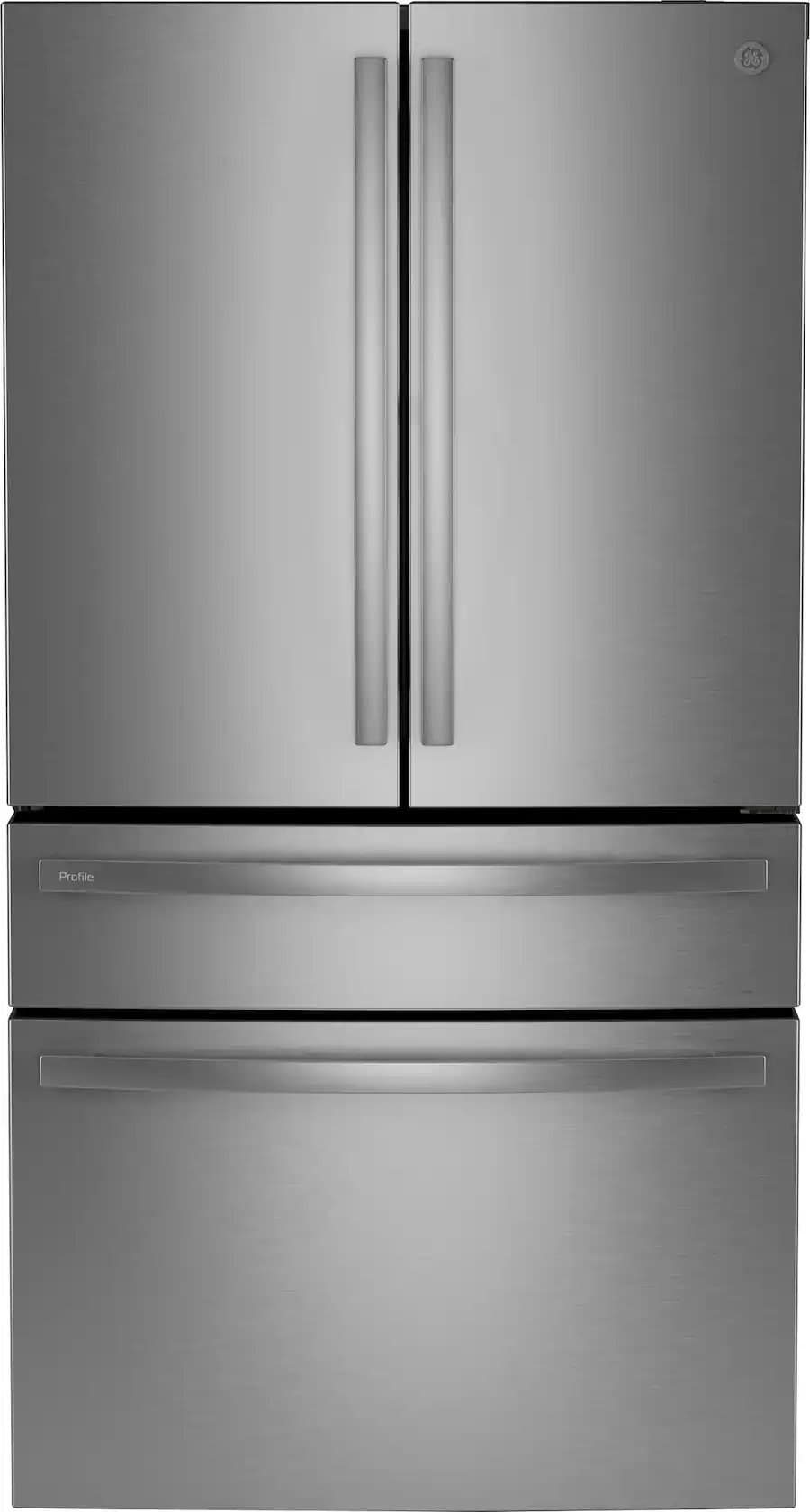 GE Profile 28.7 Cu. Ft. Smart 4-Door French-Door Refrigerator with Dual-Dispense AutoFill Pitcher 36-Inch Wide in Fingerprint Resistant Stainless Steel - PGE29BYTFS