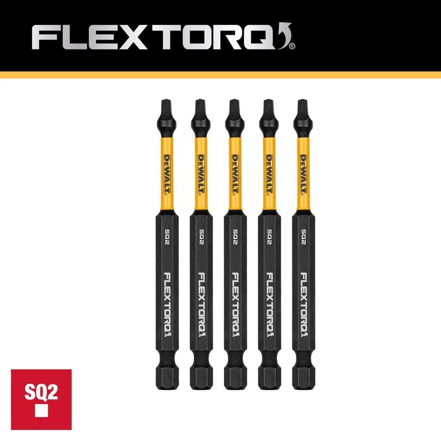 DEWALT Flextorq 1/4-in x 3-1/2-in Square/Robertson Impact Driver Bit 5 -Piece