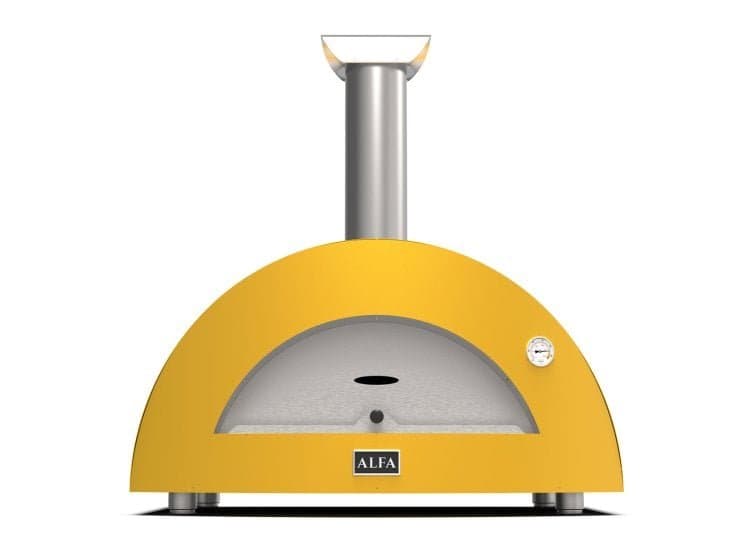 Alfa Moderno 3 Pizze Outdoor Pizza Oven Wood-Fired, Fire Yellow