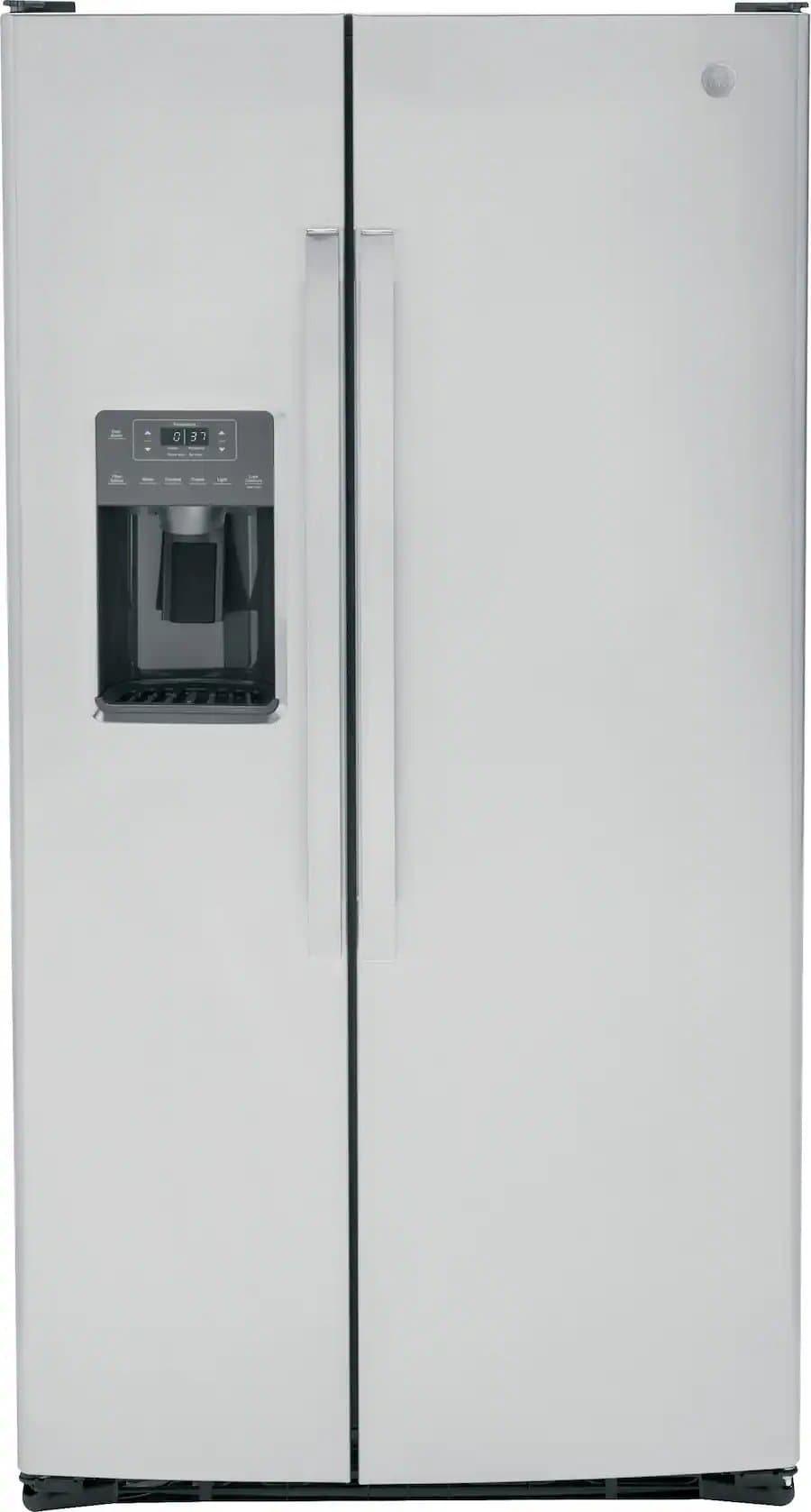 GE 25.3 Cu. Ft. Side-By-Side Refrigerator 36-Inch Wide in Stainless Steel - GSS25GYPFS