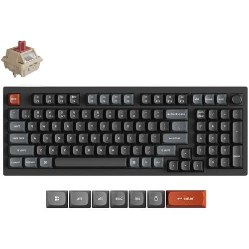 Keychron V5 Ultra 8K Wireless Mechanical Keyboard (Black, Keychron Silk POM Red Switches)