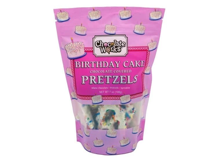 Chocolate Works 7oz. Chocolate Covered Birthday Cake Pretzels-BCP