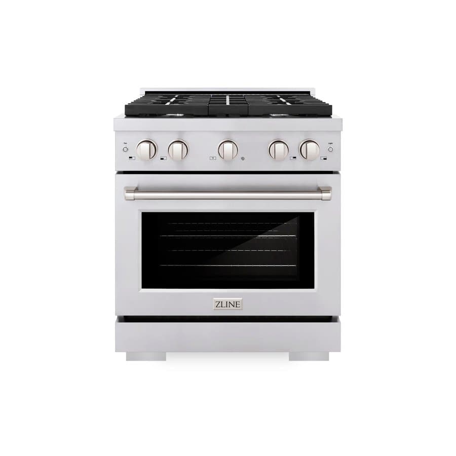 ZLINE KITCHEN & BATH Classic 30-in Standard 4 burners Convection Oven Freestanding Dual Fuel Range ( Satin Stainless Steel )