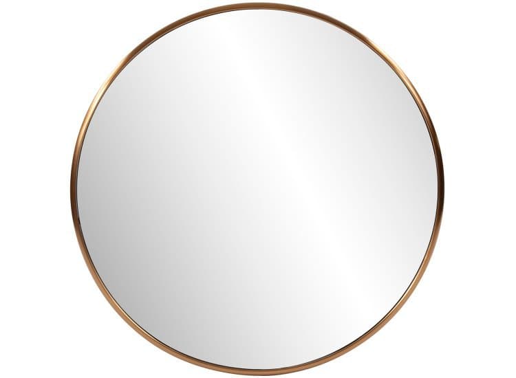 Howard Elliott Yorkville Round Mirror, Brushed Brass Finish