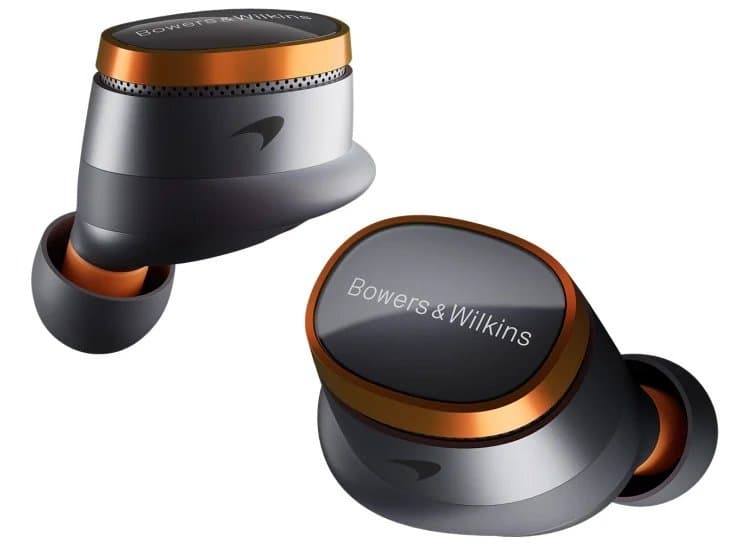 Bowers & Wilkins Pi8 McLaren Edition In-Ear True Wireless Earbuds, Galvanic Grey and Papaya