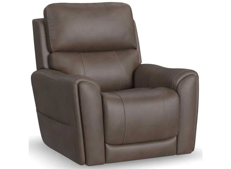 Flexsteel Carter Power Lift Recliner with Power Headrest, Lumbar, Heat and Massage Cappuccino Fabric