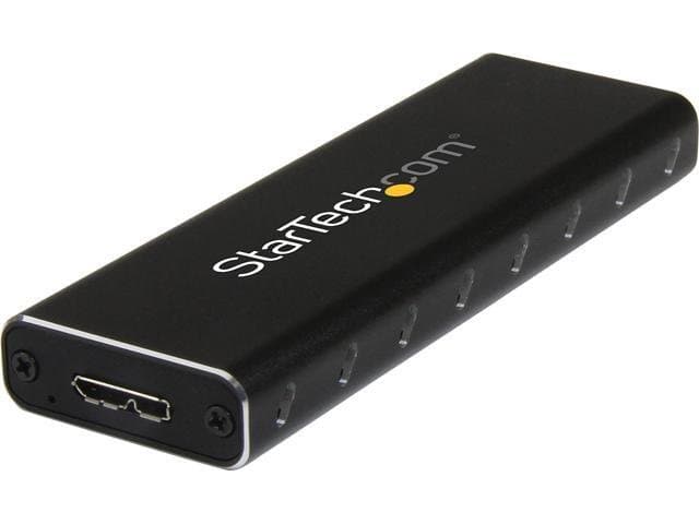 StarTech.com SM2NGFFMBU33 M.2 SSD Enclosure for M.2 SATA SSDs-USB 3.0 (5Gbps) with UASP-External M.2 SSD Enclosure-Aluminum
