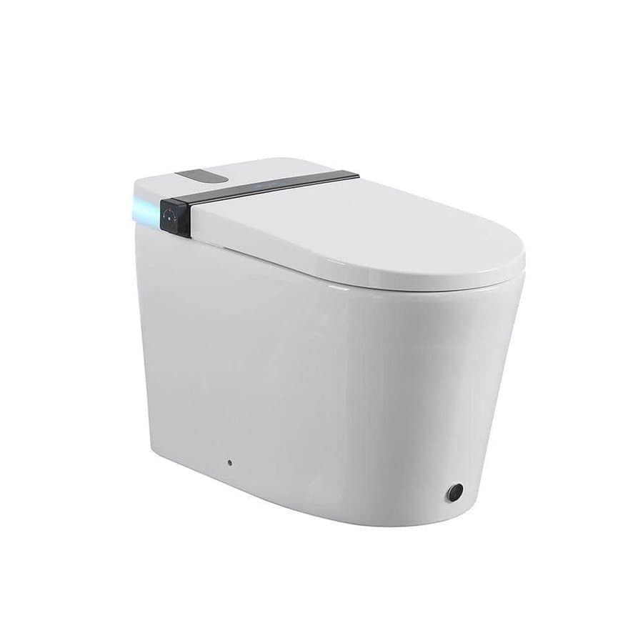 Elongated Smart Bidet Toilet 1.28 GPF in White with Auto Open/Close Seat, Foot Sensor, Warm Water & Dryer, Night Light