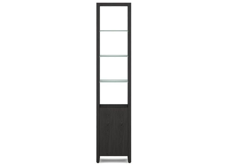 BDI Linea 18" Charcoal Stained Ash Single Shelf Bookcase