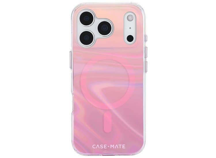 Case-Mate MagSafe Phone Case for iPhone 17 Pro, Peach Soap Bubble