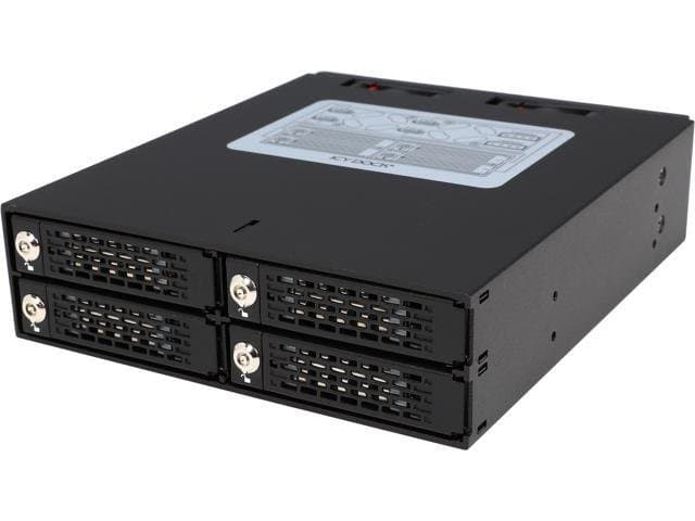 ICY DOCK Full Metal 4 x 2.5 SATA/SAS HDD & SDD Hot Swap Backplane Cage for 5.25 Drive Bay-ToughArmor MB994SK-1B